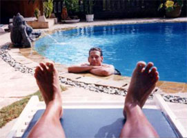 Tim in the pool